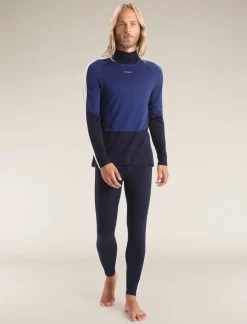 Icebreaker Men's 200 Sonebula Long Sleeve High Neck Thermal Top MidnightNavy/RoyalNavy Cheap