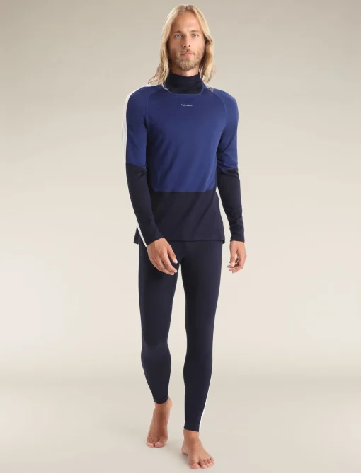 Icebreaker Men's 200 Sonebula Long Sleeve High Neck Thermal Top MidnightNavy/RoyalNavy Cheap
