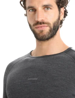Icebreaker Men's 260 ZoneKnit™ Long Sleeve Crewe Thermal Top JetHeather/Black Cheap