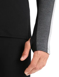 Icebreaker Men's 260 ZoneKnit™ Long Sleeve Crewe Thermal Top JetHeather/Black Cheap