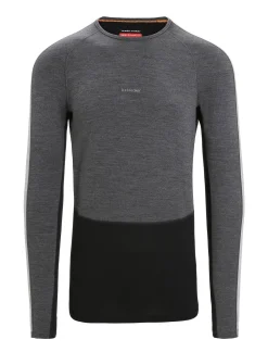 Icebreaker Men's 260 ZoneKnit™ Long Sleeve Crewe Thermal Top JetHeather/Black Cheap