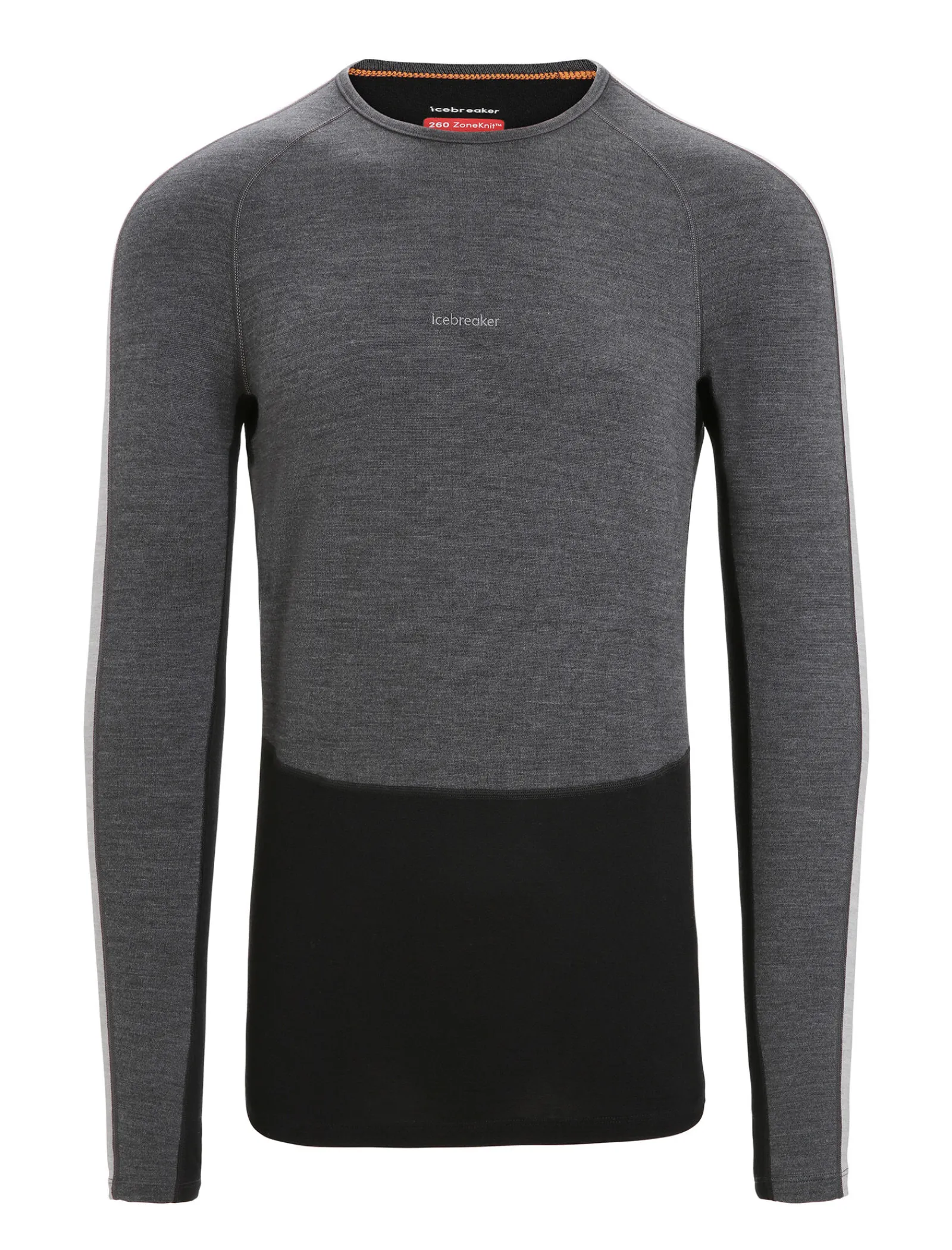 Icebreaker Men's 260 ZoneKnit™ Long Sleeve Crewe Thermal Top JetHeather/Black Cheap