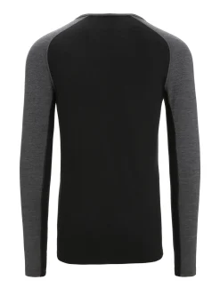 Icebreaker Men's 260 ZoneKnit™ Long Sleeve Crewe Thermal Top JetHeather/Black Cheap