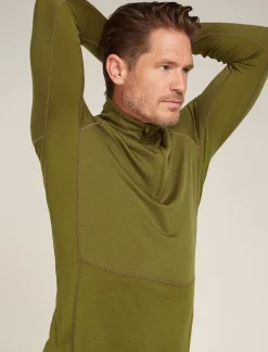 Icebreaker Men's 260 ZoneKnit™ Long Sleeve Half Zip Thermal Top Algae Outlet
