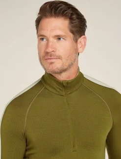 Icebreaker Men's 260 ZoneKnit™ Long Sleeve Half Zip Thermal Top Algae Outlet
