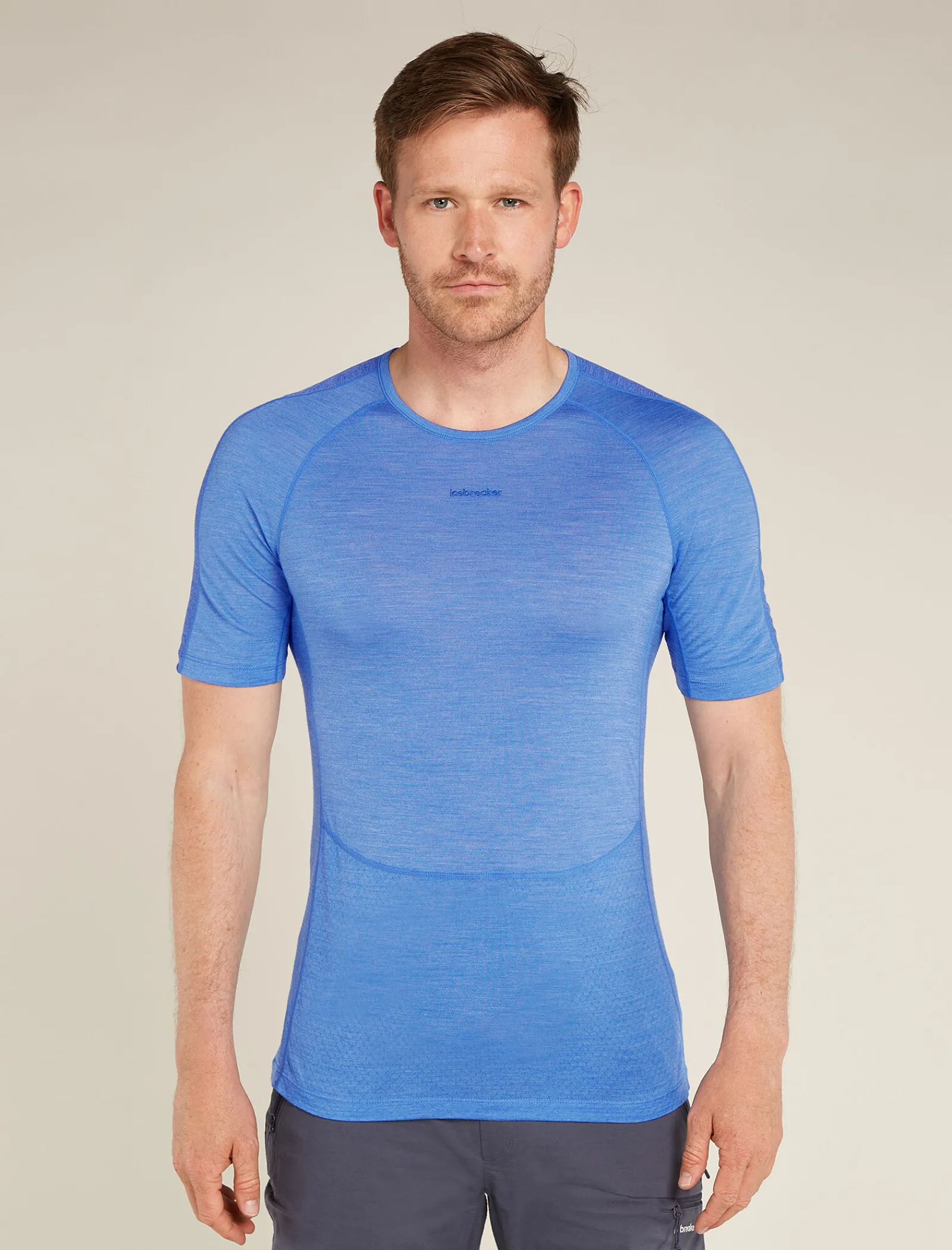 Icebreaker Men's 125 ZoneKnit™ Short Sleeve Crewe Thermal Top Baja/Brilliant Store