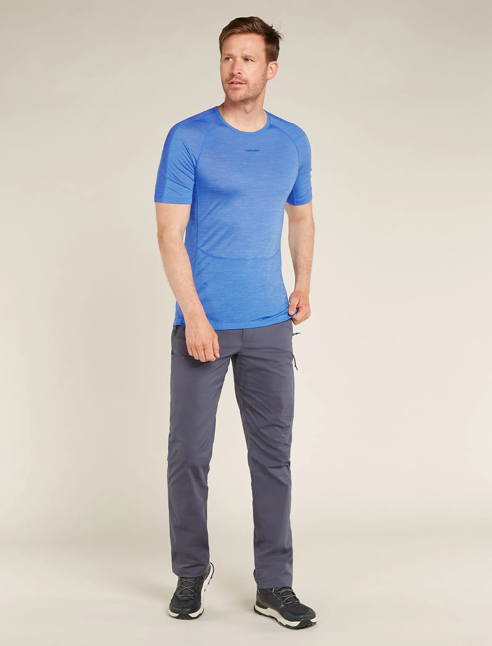 Icebreaker Men's 125 ZoneKnit™ Short Sleeve Crewe Thermal Top Baja/Brilliant Store