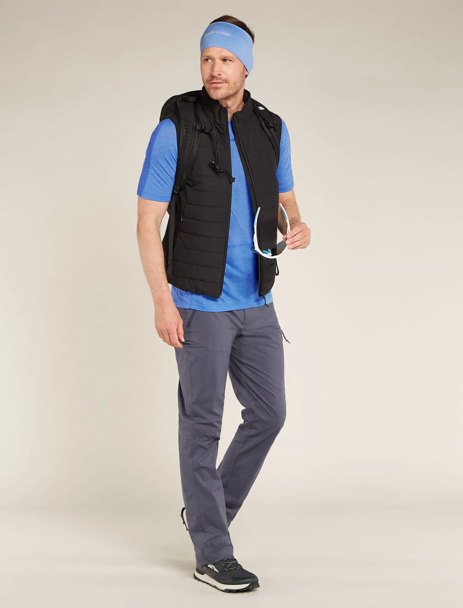 Icebreaker Men's 125 ZoneKnit™ Short Sleeve Crewe Thermal Top Baja/Brilliant Store