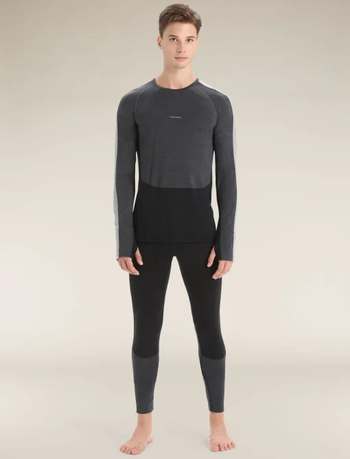 Icebreaker Men's 125 ZoneKnit™ Thermal Leggings Black/JetHeather Outlet