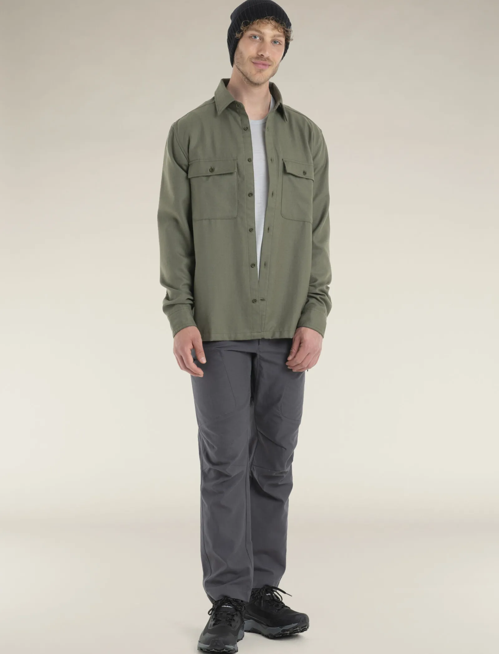 Icebreaker Men's Merino 200 Dawnder Long Sleeve Flannel Shirt Loden Shop