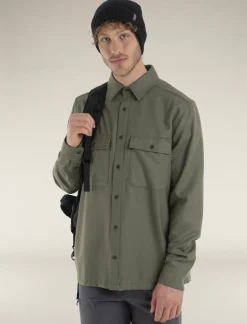 Icebreaker Men's Merino 200 Dawnder Long Sleeve Flannel Shirt Loden Shop