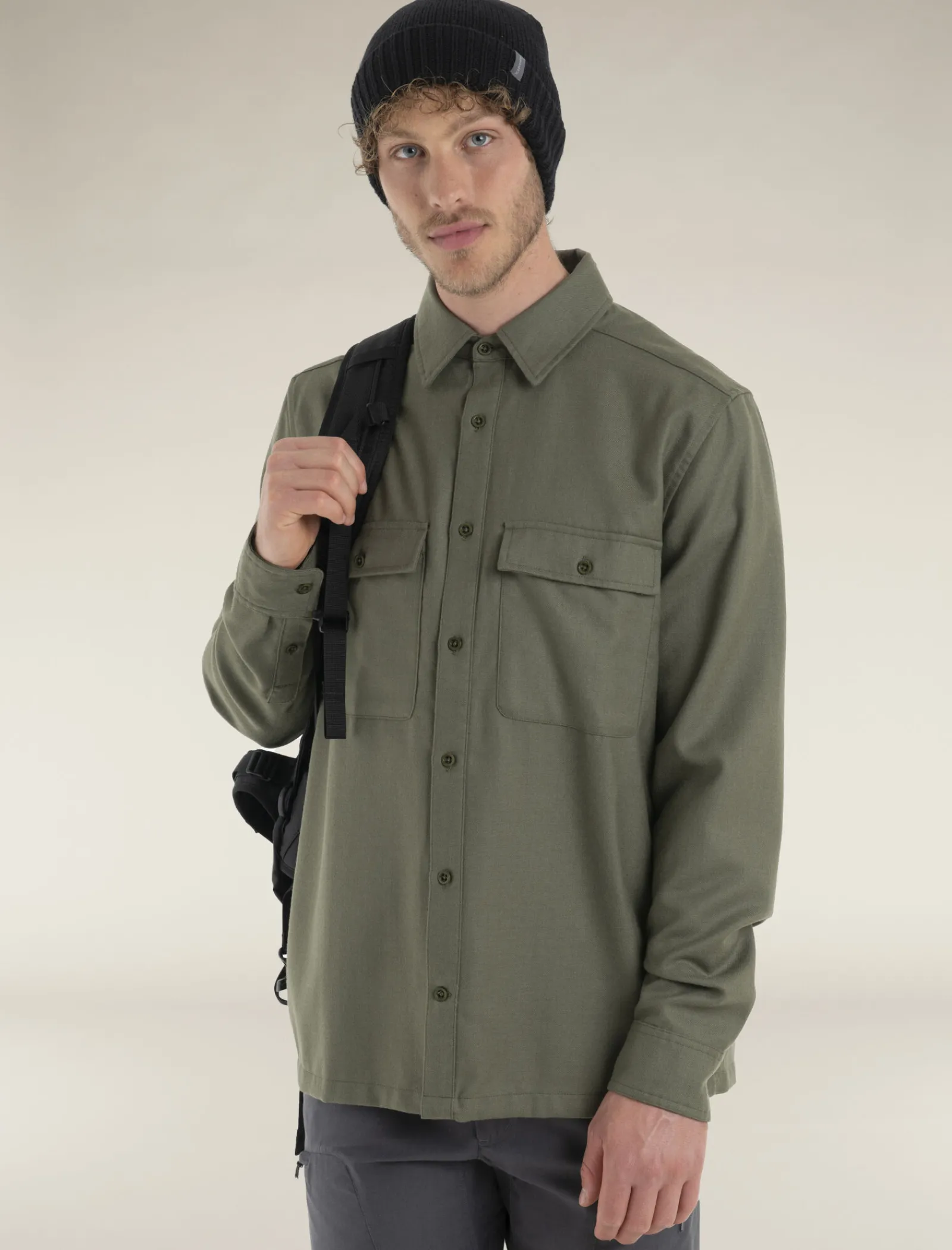 Icebreaker Men's Merino 200 Dawnder Long Sleeve Flannel Shirt Loden Shop