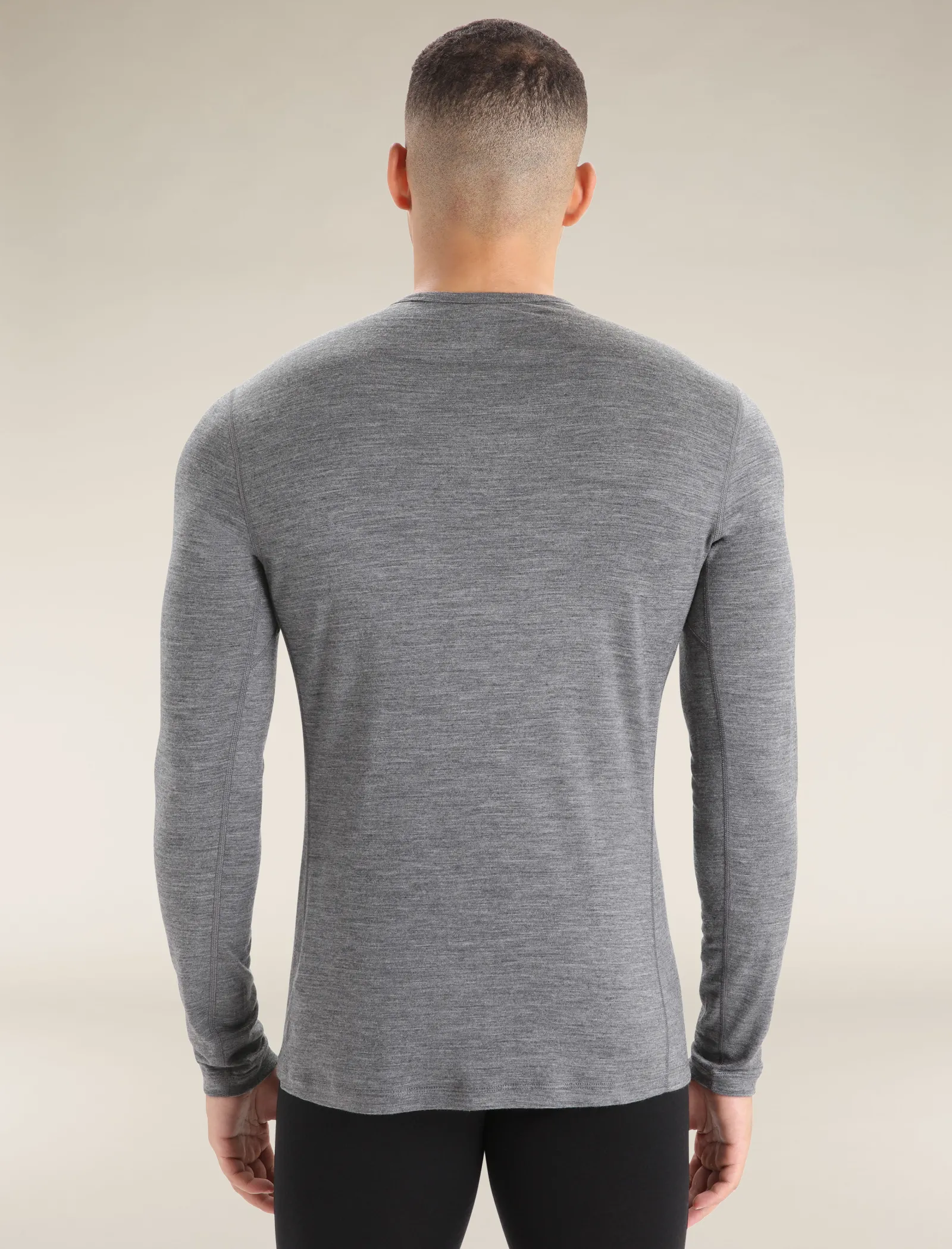 Icebreaker Men's Merino 200 Oasis Long Sleeve Crew Neck Thermal Top GritstoneHeather Best