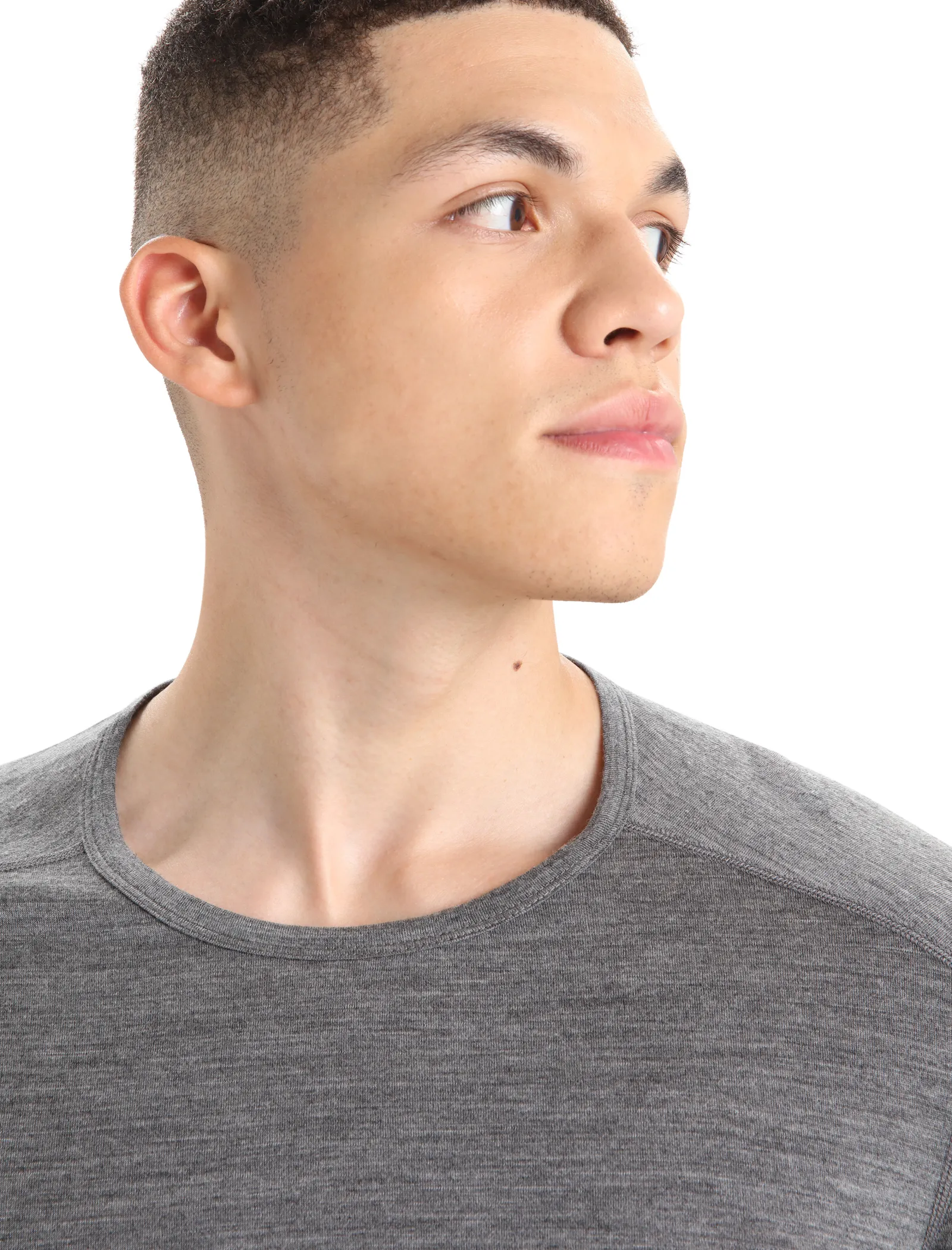 Icebreaker Men's Merino 200 Oasis Long Sleeve Crew Neck Thermal Top GritstoneHeather Best