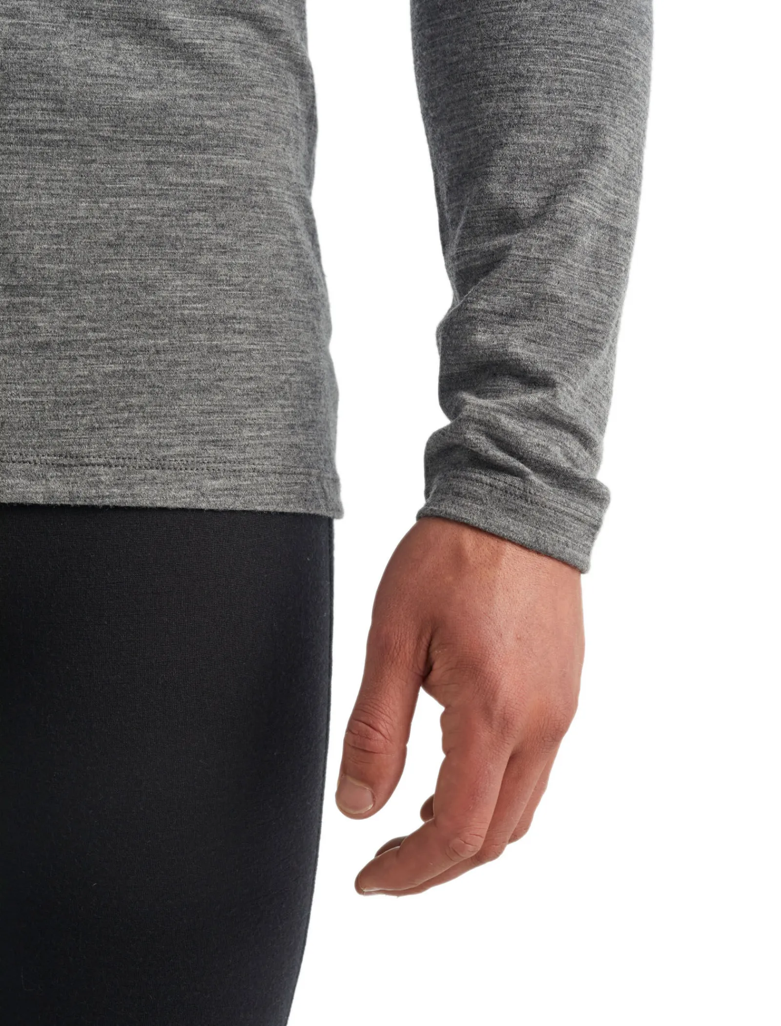 Icebreaker Men's Merino 200 Oasis Long Sleeve Crew Neck Thermal Top GritstoneHeather Best