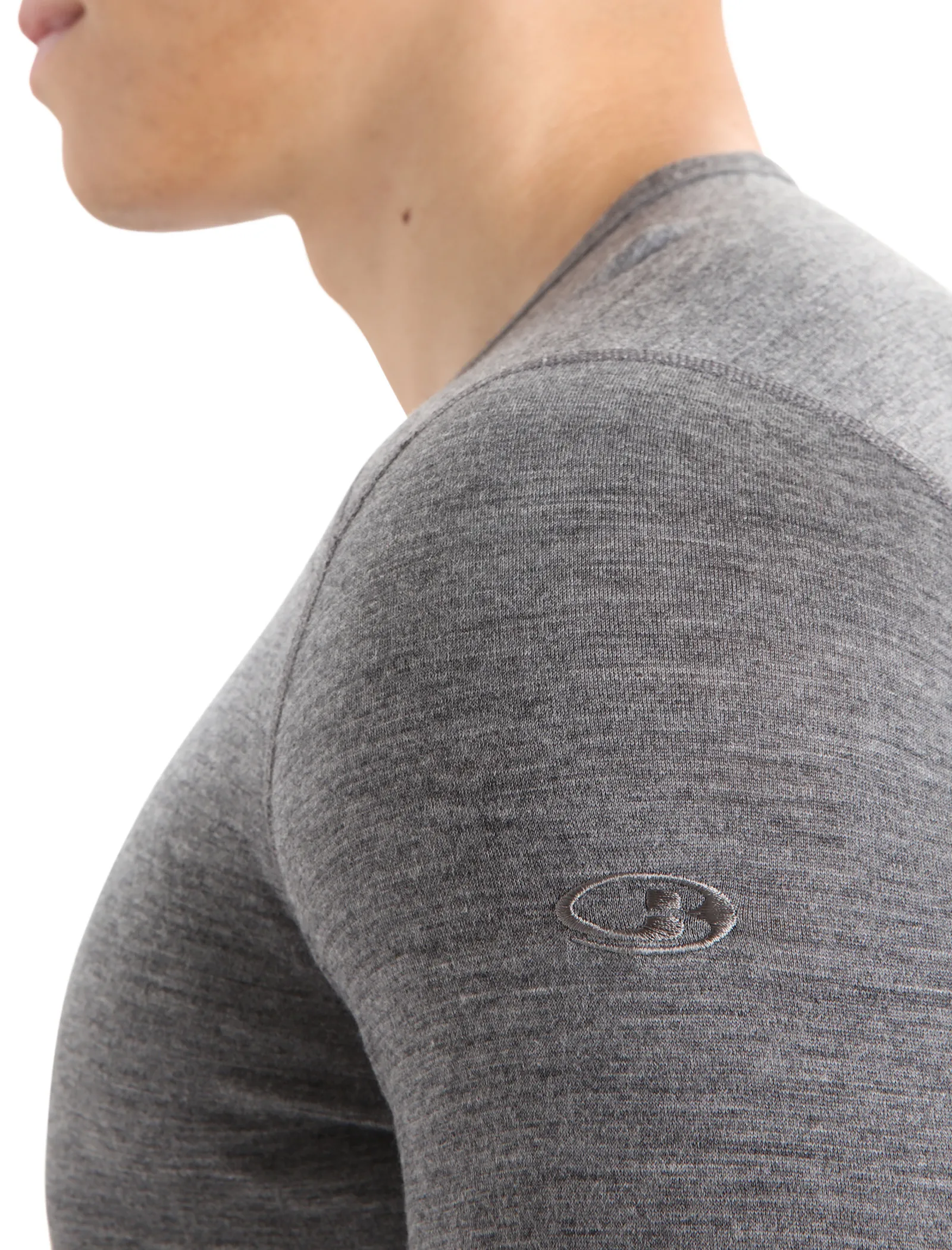 Icebreaker Men's Merino 200 Oasis Long Sleeve Crew Neck Thermal Top GritstoneHeather Best