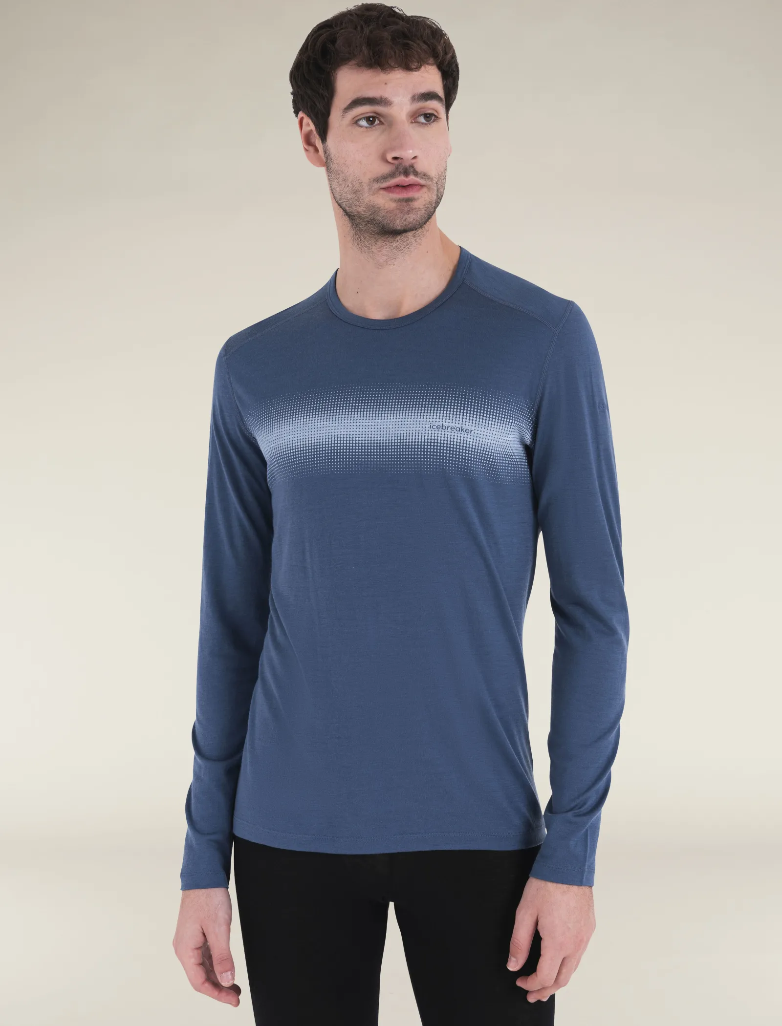 Icebreaker Men's Merino 200 Oasis Long Sleeve Crewe Thermal Top Horizon Light Dawn Sale