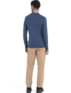 Icebreaker Men's Merino 200 Oasis Long Sleeve Crewe Thermal Top Horizon Light Dawn Sale
