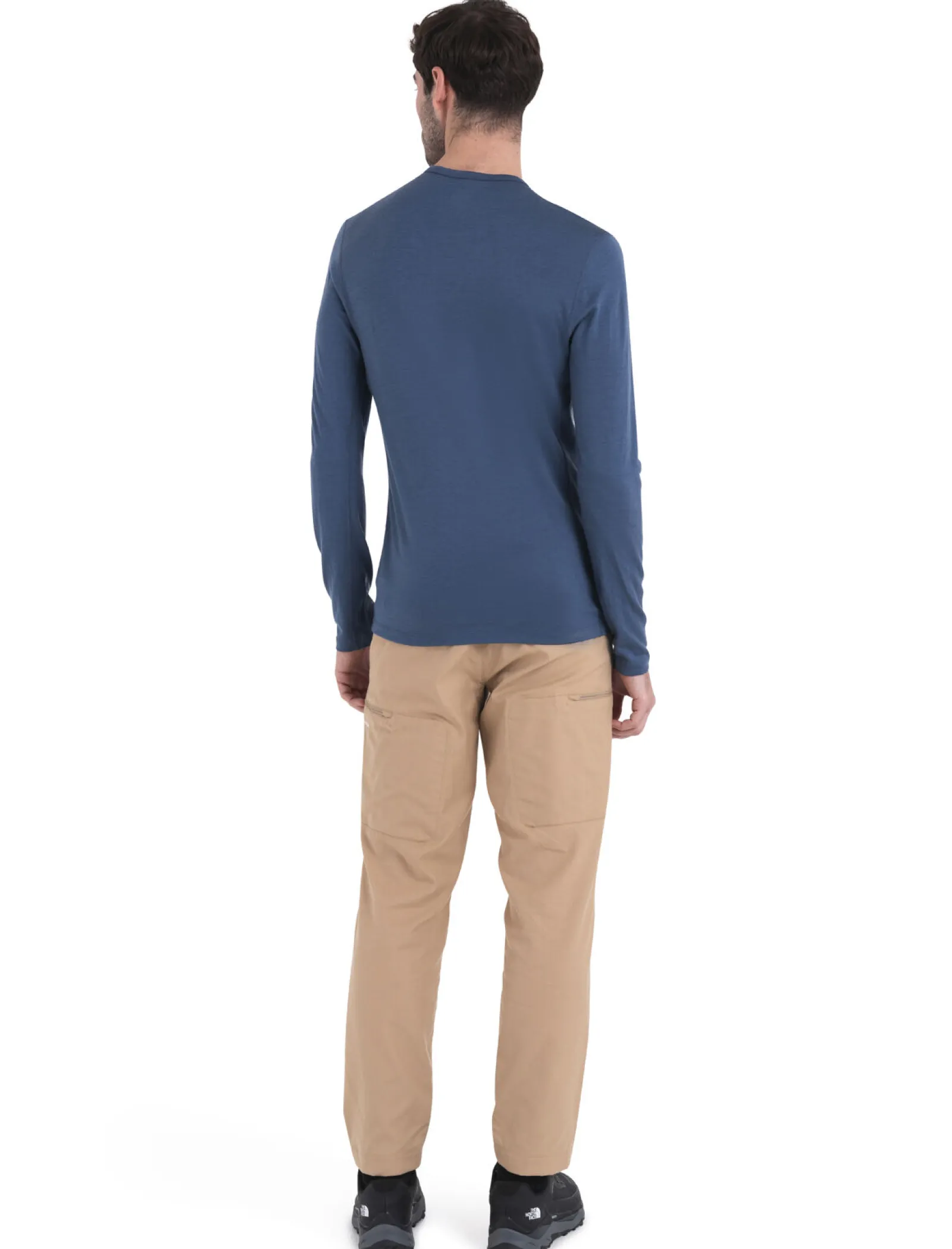 Icebreaker Men's Merino 200 Oasis Long Sleeve Crewe Thermal Top Horizon Light Dawn Sale