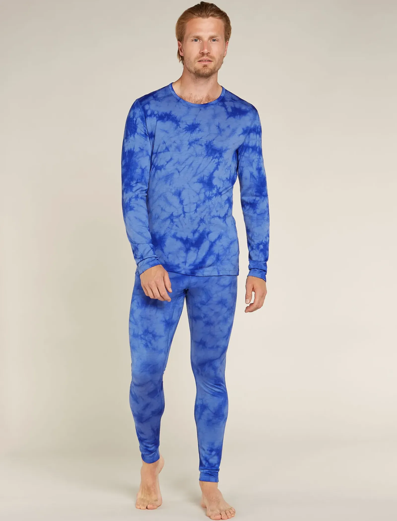 Men's Merino 200 Oasis Long Sleeve Crewe Thermal Top Cloud Dye-Icebreaker Outlet