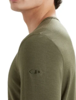 Men's Merino 200 Oasis Long Sleeve Crew Neck Thermal Top-Icebreaker New