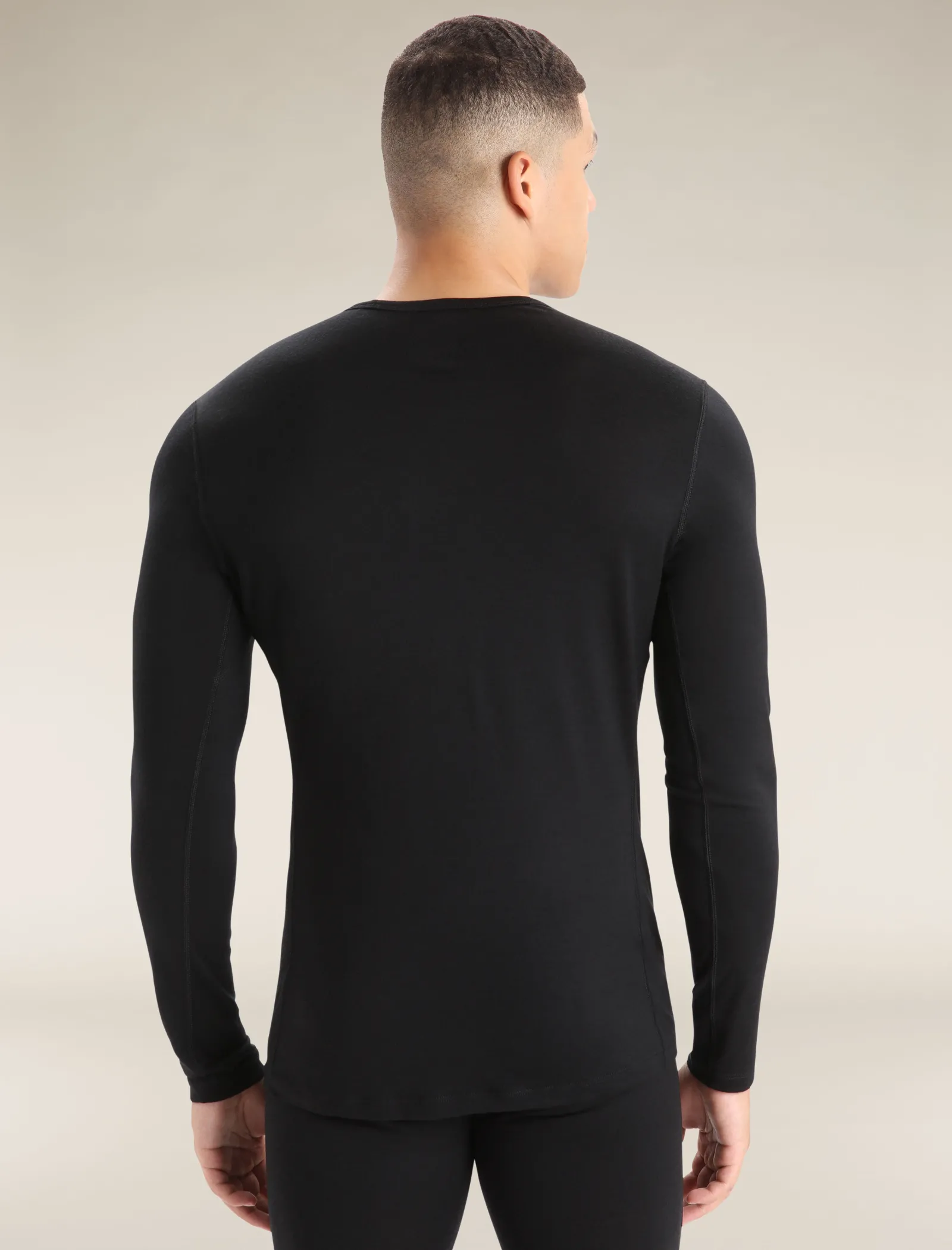 Icebreaker Men's Merino 200 Oasis Long Sleeve Crew Neck Thermal Top Black Sale