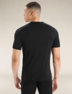 Icebreaker Men's Merino 200 Oasis Short Sleeve Crew Neck Thermal Top Black New