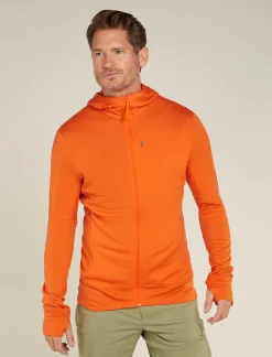 Icebreaker Men's Merino 260 Quantum Long Sleeve Zip Hoodie Blaze Outlet