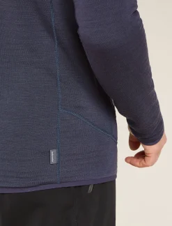 Icebreaker Men's Merino 400 RealFleece™ Descender Long Sleeve Zip Black/Graphite Cheap