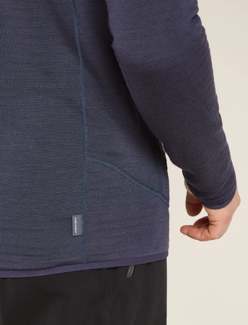 Icebreaker Men's Merino 400 RealFleece™ Descender Long Sleeve Zip Black/Graphite Cheap