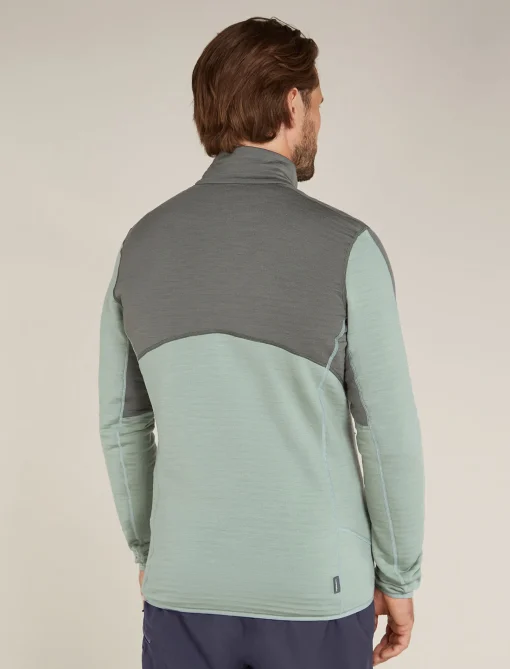 Icebreaker Men's Merino 400 RealFleece™ Descender Long Sleeve Zip Galaxy/Moss New