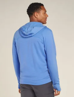 Icebreaker Men's Merino 360 Realfleece™ Elemental Long Sleeve Zip Hoodie Baja Clearance