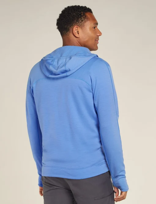 Icebreaker Men's Merino 360 Realfleece™ Elemental Long Sleeve Zip Hoodie Baja Clearance