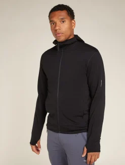Icebreaker Men's Merino 360 Realfleece™ Elemental Long Sleeve Zip Hoodie Black Cheap