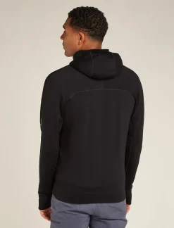 Icebreaker Men's Merino 360 Realfleece™ Elemental Long Sleeve Zip Hoodie Black Cheap