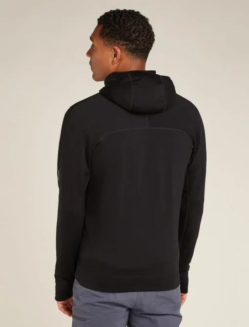 Icebreaker Men's Merino 360 Realfleece™ Elemental Long Sleeve Zip Hoodie Black Cheap