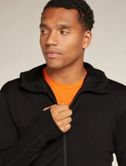 Icebreaker Men's Merino 360 Realfleece™ Elemental Long Sleeve Zip Hoodie Black Cheap