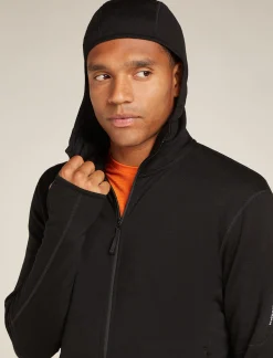 Icebreaker Men's Merino 360 Realfleece™ Elemental Long Sleeve Zip Hoodie Black Cheap