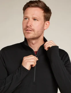 Icebreaker Men's Merino 360 Realfleece™ Elemental Long Sleeve Half Zip Jacket Black Best