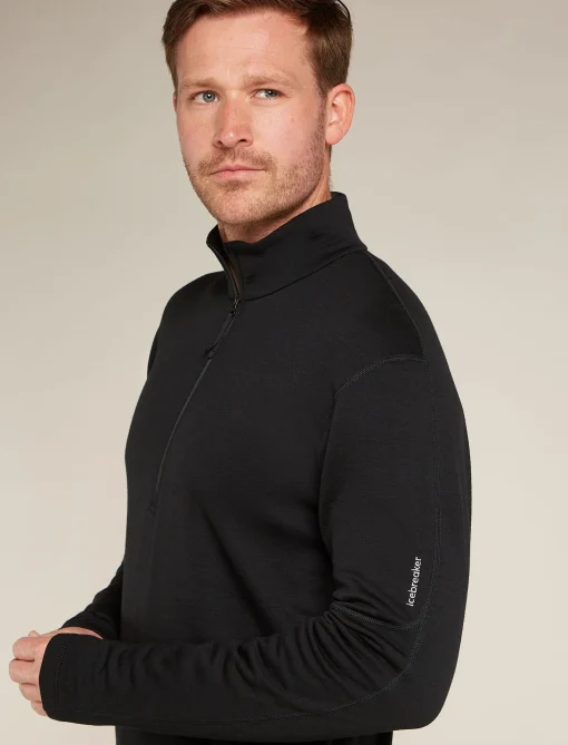 Icebreaker Men's Merino 360 Realfleece™ Elemental Long Sleeve Half Zip Jacket Black Best
