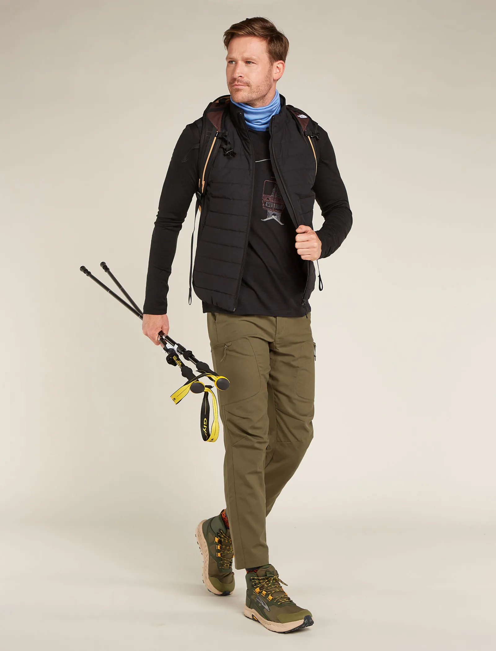 Icebreaker Men's Merino 150 Tech Lite Long Sleeve T-Shirt Bear Lift Black Flash Sale