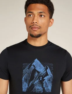Icebreaker Men's Merino 150 Tech Lite Short Sleeve T-Shirt Granite Adventures Black New