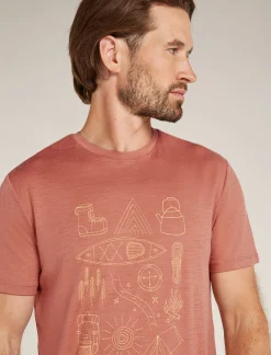Icebreaker Men's Merino 150 Tech Lite Short Sleeve T-Shirt Camp Essentials CedarWood Cheap