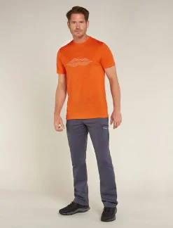 Icebreaker Men's Merino 150 Tech Lite Short Sleeve T-Shirt Pukaki Reflected Blaze Discount