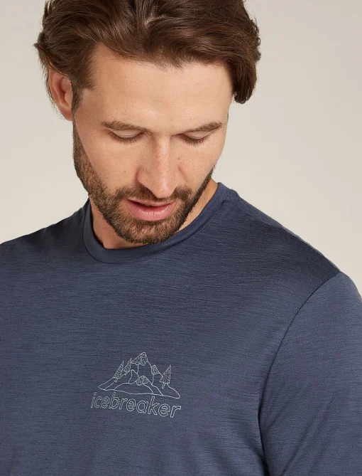 Icebreaker Men's Merino 150 Tech Lite Short Sleeve T-Shirt IB Back Pack Graphite Outlet