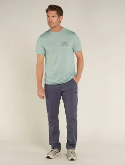 Icebreaker Men's Merino 150 Tech Lite Short Sleeve T-Shirt IB Back Pack Moss Store