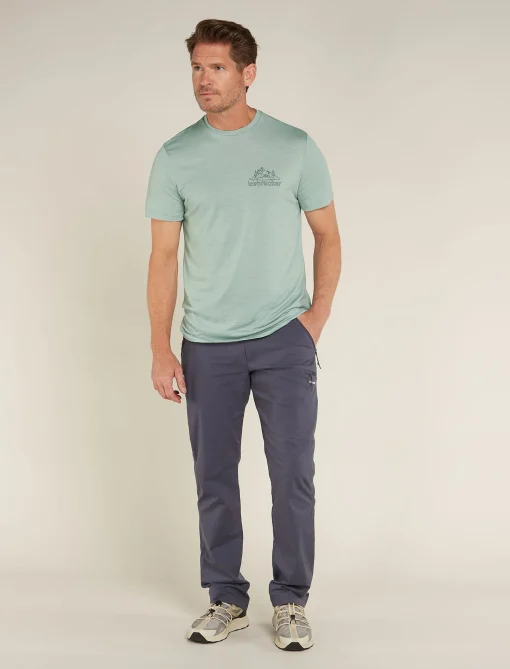 Icebreaker Men's Merino 150 Tech Lite Short Sleeve T-Shirt IB Back Pack Moss Store