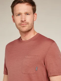 Icebreaker Men's Merino 150 Tech Lite Short Sleeve Relaxed Pocket T-Shirt CedarWood Outlet