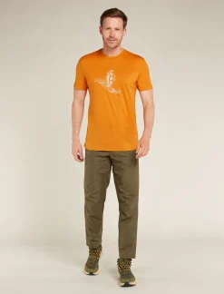 Icebreaker Men's Merino 150 Tech Lite Short Sleeve T-Shirt Skiing Yeti Ray Flash Sale