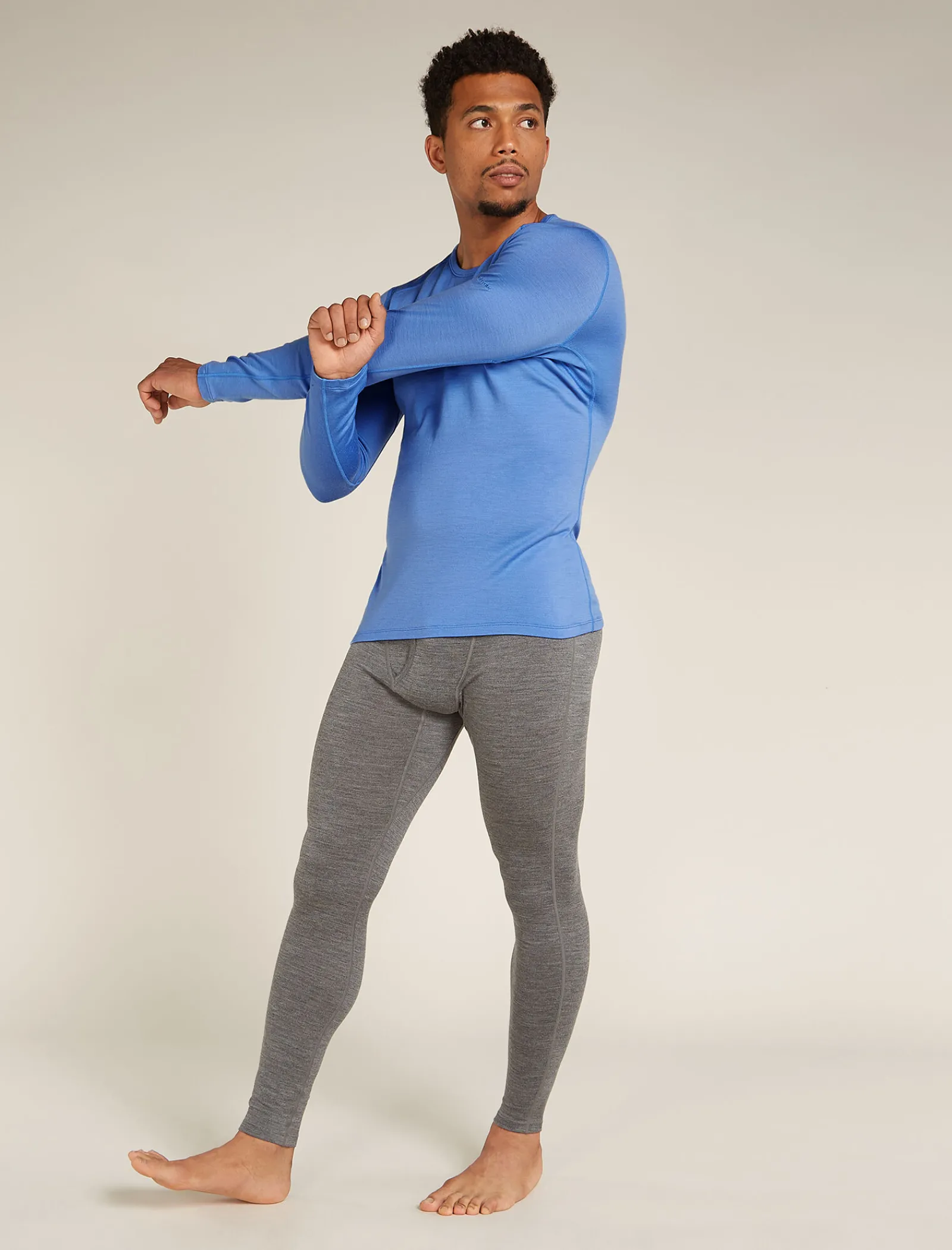 Icebreaker Men's Merino 260 Tech Long Sleeve Crew Neck Thermal Top Baja Sale